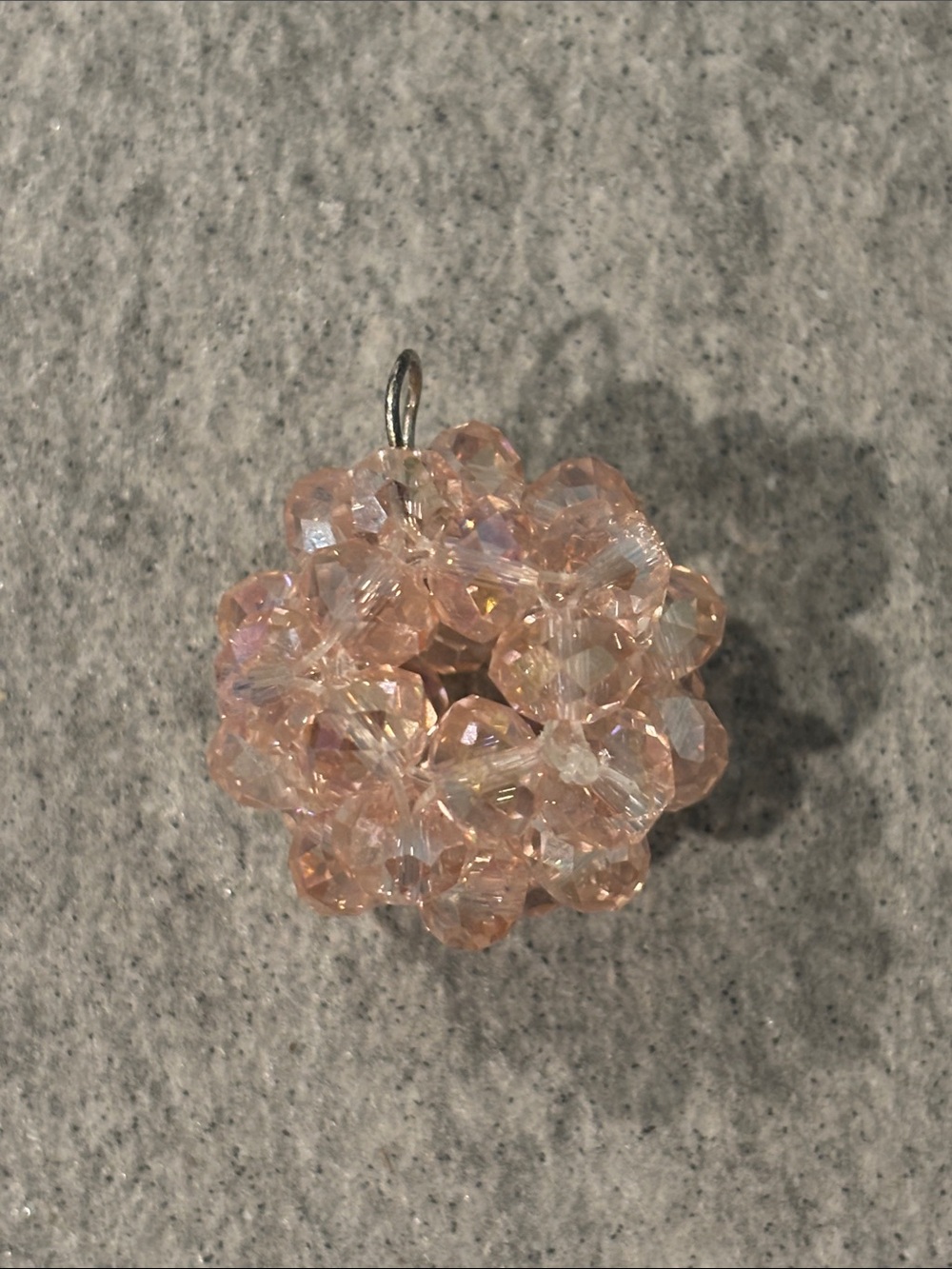 Pink Crystal Cluster Pendant Necklace Charm